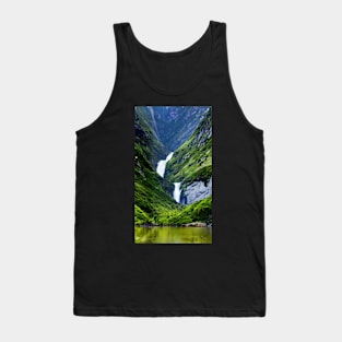 waterfall on the mountains Tank Top